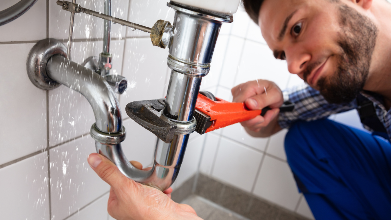 Professionele loodgieter aan het werk